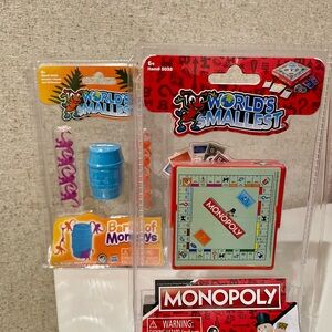 World's Smallest Monopoly and Barrel of Monkeys Set